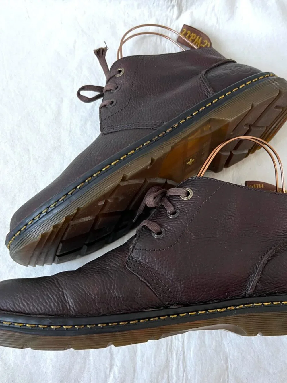 Dr Martens boots Sussex dark brown leather chukka mens size 12 ankle short docs